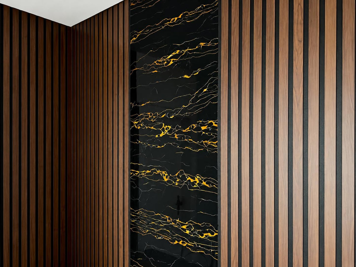 LoXus PVC Wandpaneele 120x60 cm, 4er Set – Marmoroptik, Küchenrückwand & Spritzschutz, wasserfest & hitzebeständig