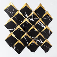 LoXus Mosaikfliesen Sechseck 29x25 cm, 10er Set – Selbstklebende 3D Fliesenaufkleber in Steinoptik, wasserfest für Küche, Bad & Spritzschutz