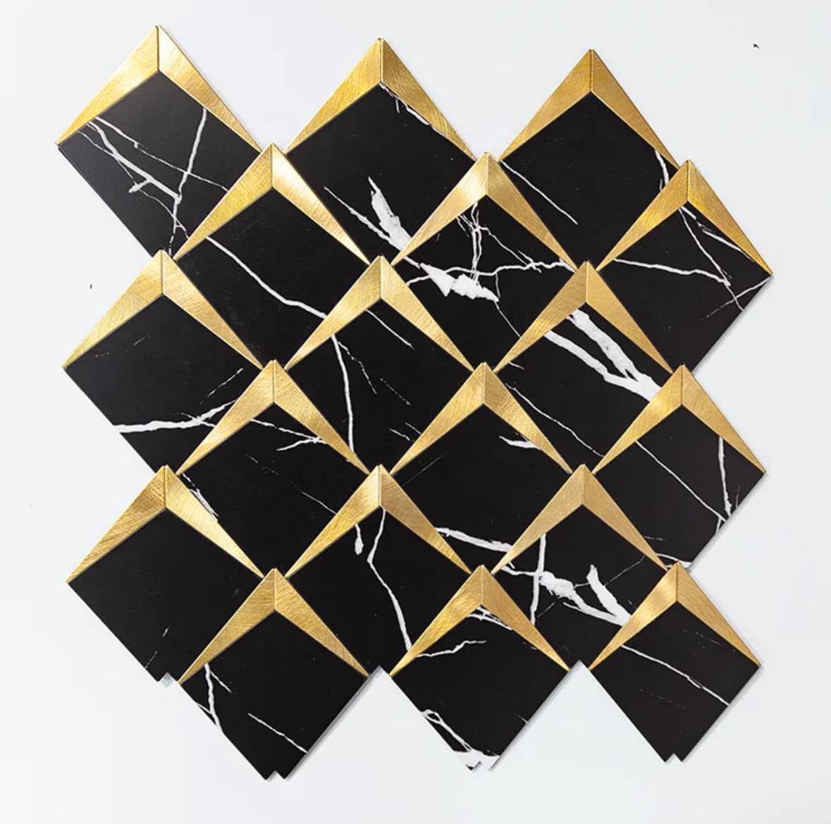 LoXus Mosaikfliesen Sechseck 29x25 cm, 10er Set – Selbstklebende 3D Fliesenaufkleber in Steinoptik, wasserfest für Küche, Bad & Spritzschutz