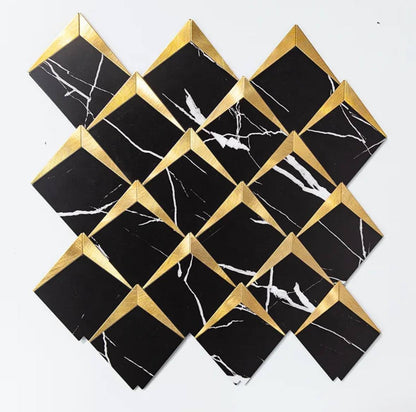 LoXus Mosaikfliesen Sechseck 29x25 cm, 10er Set – Selbstklebende 3D Fliesenaufkleber in Steinoptik, wasserfest für Küche, Bad & Spritzschutz