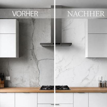 LoXus PVC Wandpaneele 120x60 cm, 4er Set – Marmoroptik, Küchenrückwand & Spritzschutz, wasserfest & hitzebeständig