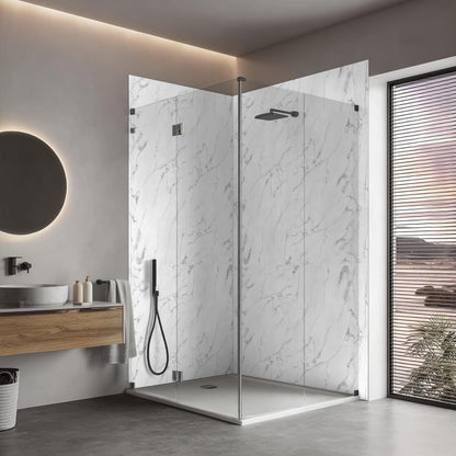 LoXus PVC Wandpaneele 120x60 cm, 4er Set – Marmoroptik, Küchenrückwand & Spritzschutz, wasserfest & hitzebeständig