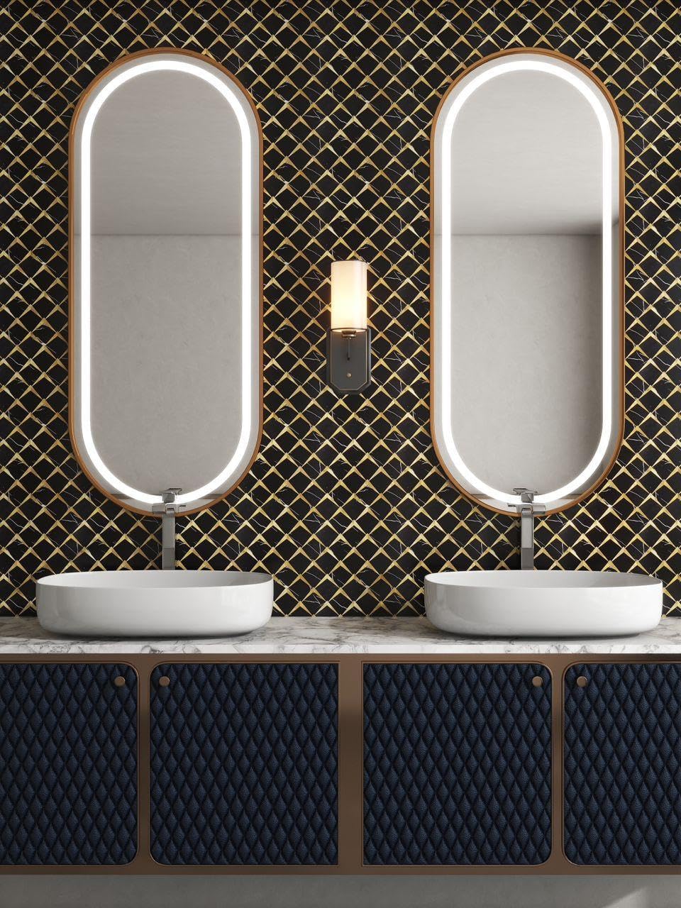 LoXus Mosaikfliesen Sechseck 29x25 cm, 10er Set – Selbstklebende 3D Fliesenaufkleber in Steinoptik, wasserfest für Küche, Bad & Spritzschutz