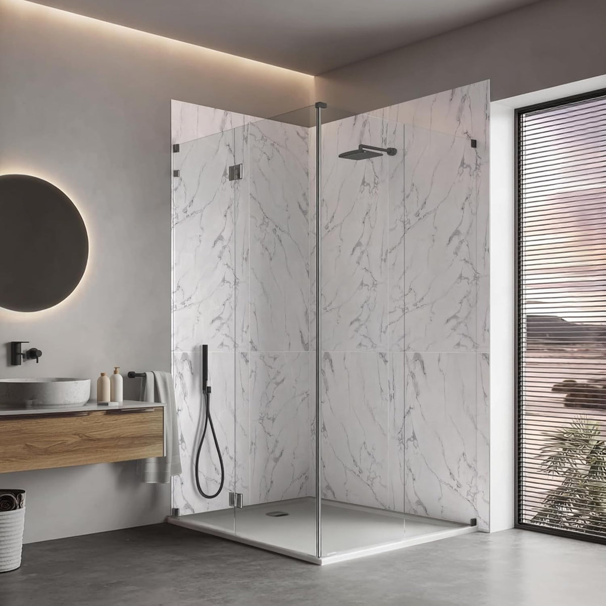LoXus PVC Wandpaneel 120x60 cm–Marmoroptik,Küchenrückwand & Spritzschutz, wasserfest & hitzebeständig, 1 Panel
