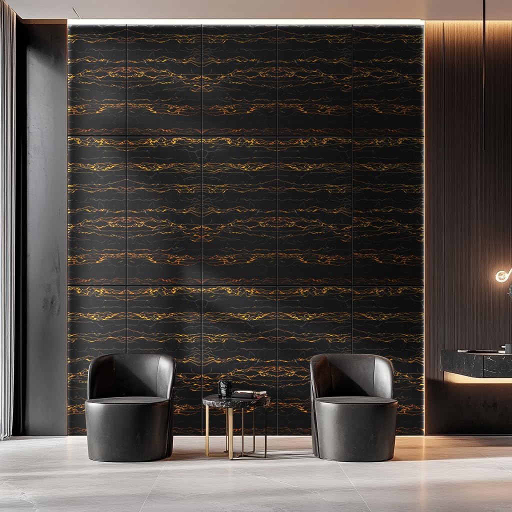 LoXus PVC Wandpaneele 120x60 cm, 4er Set – Marmoroptik, Küchenrückwand & Spritzschutz, wasserfest & hitzebeständig