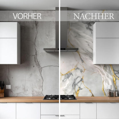 PVC Wandpaneele–Marmoroptik–120x120 cm –Küchenrückwand–Spritzschutz – wasserfest–hitzebeständig–Küche–Bad–Dusche