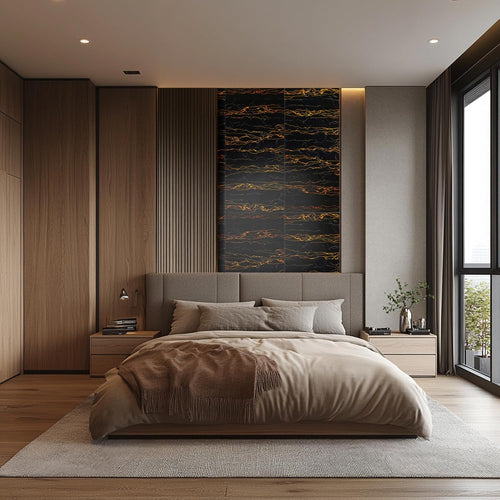 LoXus PVC Wandpaneel in Marmoroptik 120x60cm,Küchenrückwand und Spritzschutz,Wasserfest und Hitzebeständig-Wandverkleidung für Küche,Bad und Dusche-und wohnzimmer wandpaneeleGoldener Drache,1XPanel